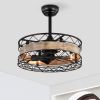 20.5" Caged Ceiling Fan 5 ABS Blades with Remote Control,Timer, 3 Speeds Indoor Ceiling Fan for Farmhouse, Bedroom Living Room,(No include Bulbs)