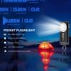 G2 mini flashlight key chain,5 modes small Led flashlight, EDC key chain brightest flashlight magnetic cap clip.Black