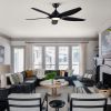 60 In Intergrated LED Ceiling Fan Lighting with Black ABS Blade