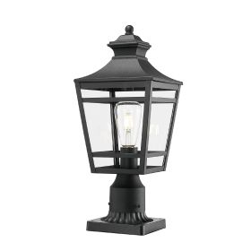 Large Outdoor Post Lights Lamp Post Light Fixture, 16inch Waterproof Aluminum Post Lamp with Clear Glass, Fence Post Deck Lighting for Garden, Patio (Color: as Pic)