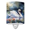 NEW Swan Ceramic Night Light Compact, UL-Certified, Ideal for Bedroom, Bathroom, Nursery, Hallway, Kitchen, 6x4x3, Multicolor
