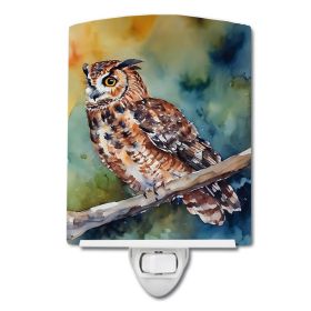 NEW Tawny Owl Ceramic Night Light Compact, UL-Certified, Ideal for Bedroom, Bathroom, Nursery, Hallway, Kitchen, 6x4x3, Multicolor (Default: Default)