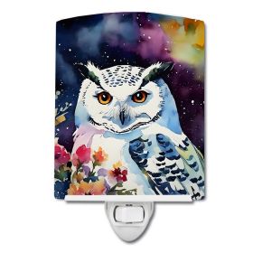 NEW Snowy Owl Ceramic Night Light Compact, UL-Certified, Ideal for Bedroom, Bathroom, Nursery, Hallway, Kitchen, 6x4x3, Multicolor (Default: Default)
