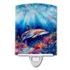 NEW Dolphin Ceramic Night Light Compact, UL-Certified, Ideal for Bedroom, Bathroom, Nursery, Hallway, Kitchen, 6x4x3, Multicolor