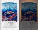 NEW Dolphin Ceramic Night Light Compact, UL-Certified, Ideal for Bedroom, Bathroom, Nursery, Hallway, Kitchen, 6x4x3, Multicolor