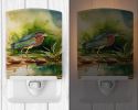 NEW Green Heron Ceramic Night Light Compact, UL-Certified, Ideal for Bedroom, Bathroom, Nursery, Hallway, Kitchen, 6x4x3, Multicolor