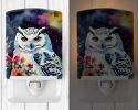 NEW Snowy Owl Ceramic Night Light Compact, UL-Certified, Ideal for Bedroom, Bathroom, Nursery, Hallway, Kitchen, 6x4x3, Multicolor