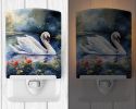 NEW Swan Ceramic Night Light Compact, UL-Certified, Ideal for Bedroom, Bathroom, Nursery, Hallway, Kitchen, 6x4x3, Multicolor