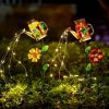 1pc Solar Garden Light; Outdoor Decor Waterproof Butterfly Solar Path Light; Watering Can Lights Hanging Fairy String Lighting For Terrace Patio Lawn