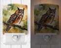 NEW Long-Eared Owl Ceramic Night Light Compact, UL-Certified, Ideal for Bedroom, Bathroom, Nursery, Hallway, Kitchen, 6x4x3, Multicolor
