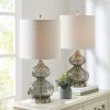 Ellipse Curved Glass Table Lamp, Set of 2